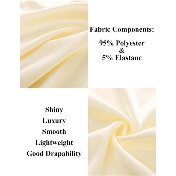 Men's Shiny Satin Dress Shirts Long Sleeve Button Down Silk Shirt with Bow Tie - Picture 7 of 8